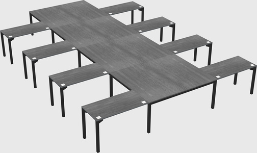 Shared l-shaped desk