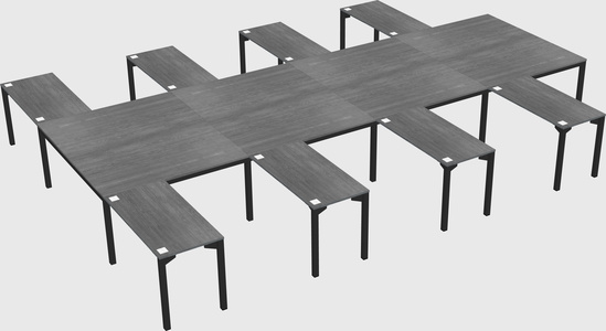 Shared l-shaped desk