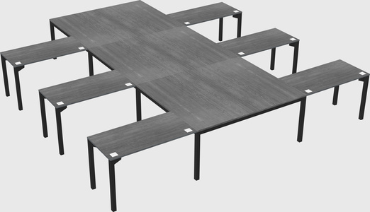 Shared l-shaped desk