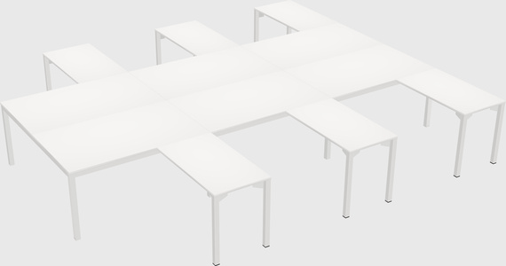 Shared l-shaped desk