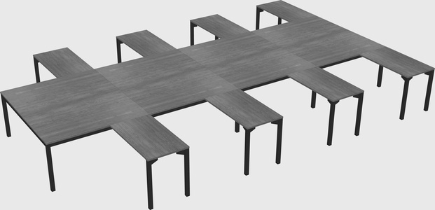 Shared l-shaped desk