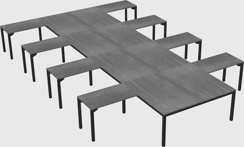 Shared l-shaped desk