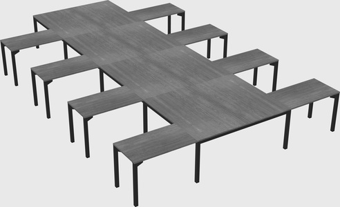 Shared l-shaped desk
