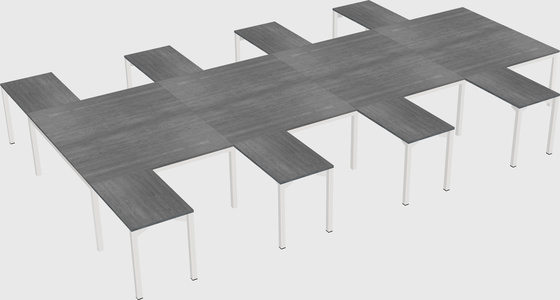 Shared l-shaped desk