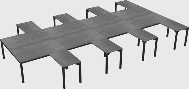 Shared l-shaped desk
