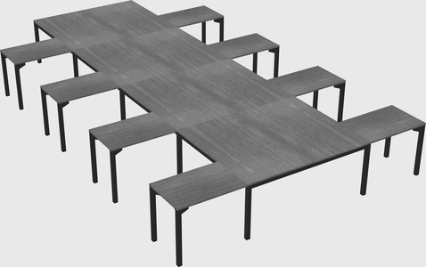 Shared l-shaped desk