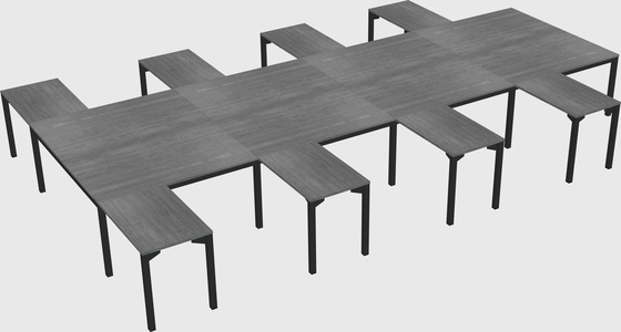Shared l-shaped desk