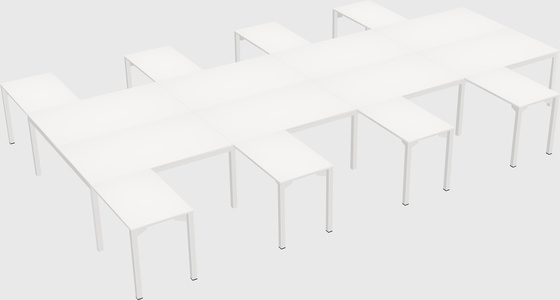 Shared l-shaped desk