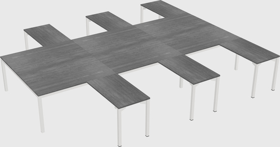 Shared l-shaped desk