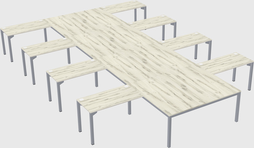 Shared l-shaped desk