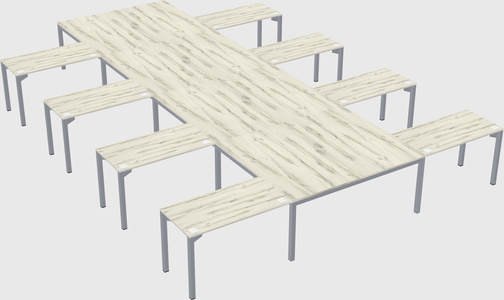 Shared l-shaped desk