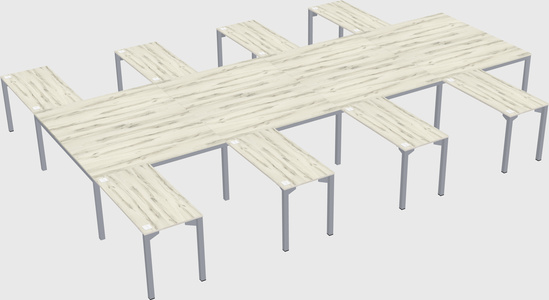 Shared l-shaped desk