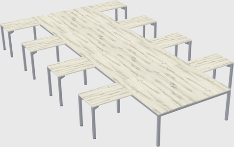 Shared l-shaped desk