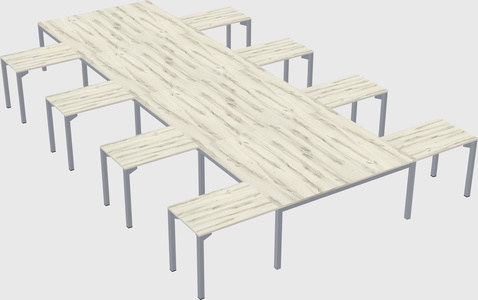 Shared l-shaped desk