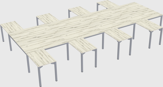 Shared l-shaped desk