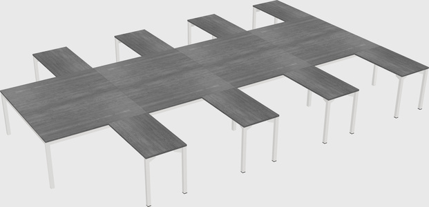 Shared l-shaped desk