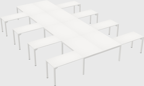 Shared l-shaped desk