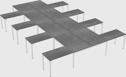 Shared l-shaped desk