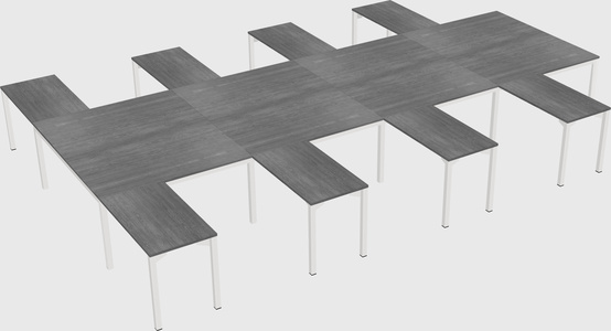 Shared l-shaped desk
