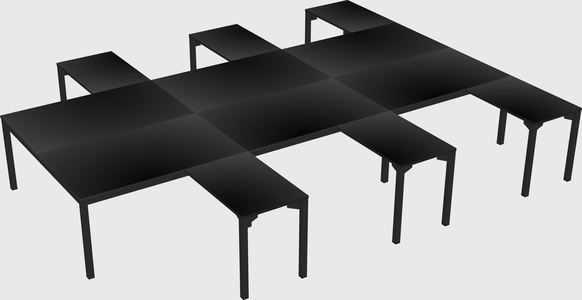 Shared l-shaped desk