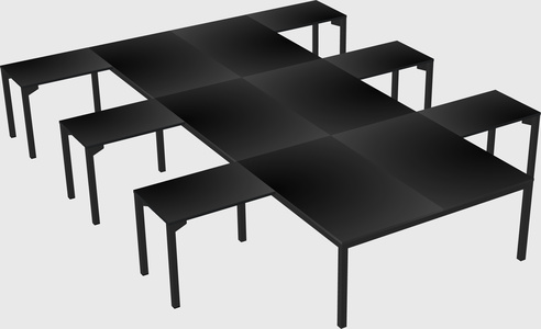 Shared l-shaped desk