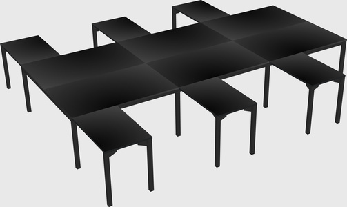 Shared l-shaped desk