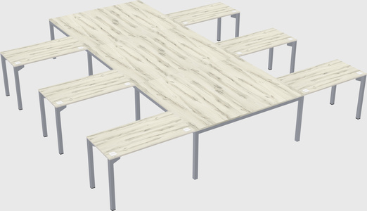 Shared l-shaped desk