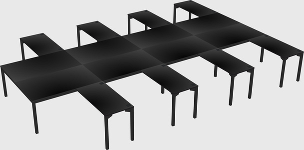 Shared l-shaped desk