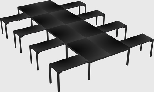 Shared l-shaped desk