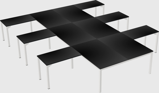 Shared l-shaped desk