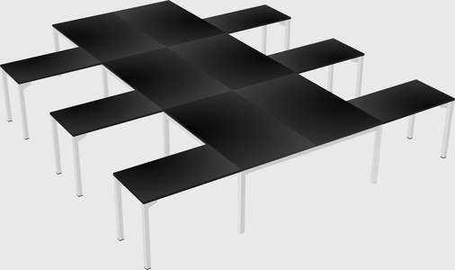 Shared l-shaped desk