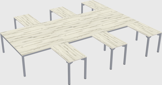 Shared l-shaped desk