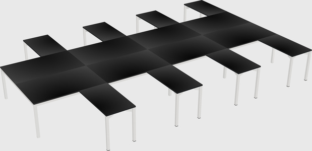 Shared l-shaped desk