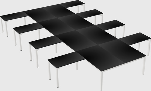 Shared l-shaped desk