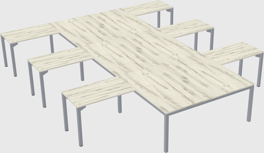 Shared l-shaped desk