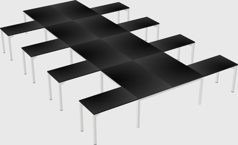 Shared l-shaped desk