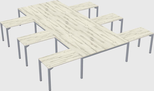 Shared l-shaped desk
