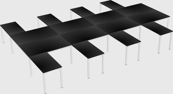 Shared l-shaped desk