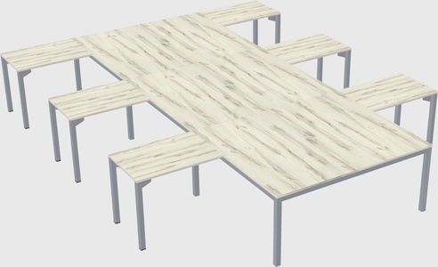Shared l-shaped desk