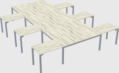Shared l-shaped desk