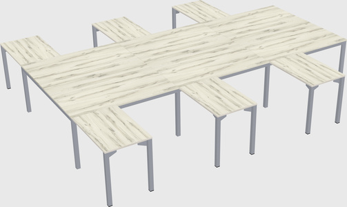 Shared l-shaped desk