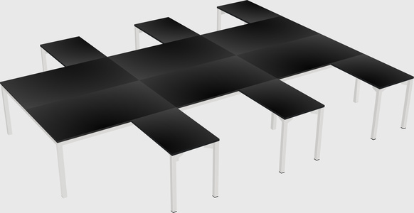 Shared l-shaped desk