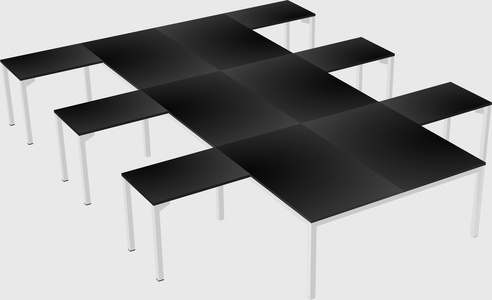 Shared l-shaped desk