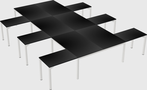 Shared l-shaped desk
