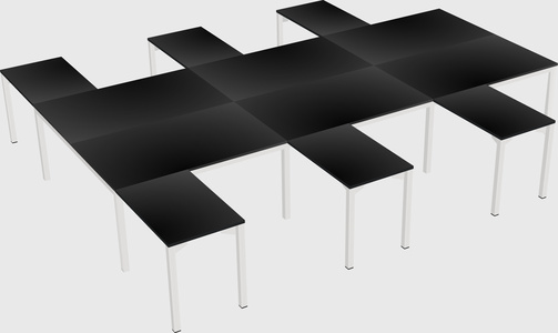 Shared l-shaped desk