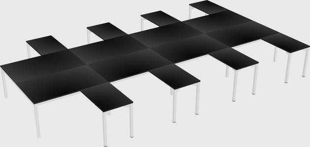 Shared l-shaped desk