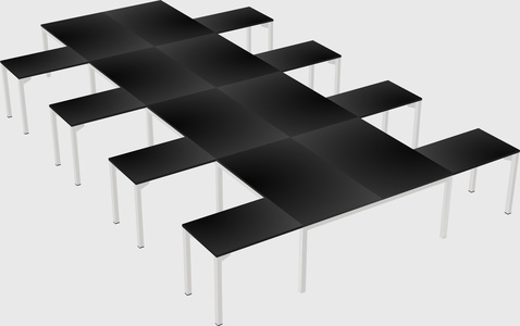 Shared l-shaped desk