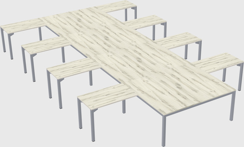 Shared l-shaped desk