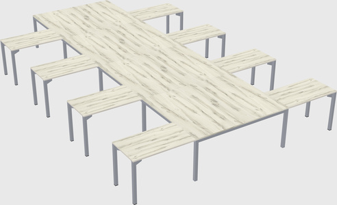 Shared l-shaped desk