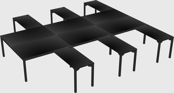 Shared l-shaped desk